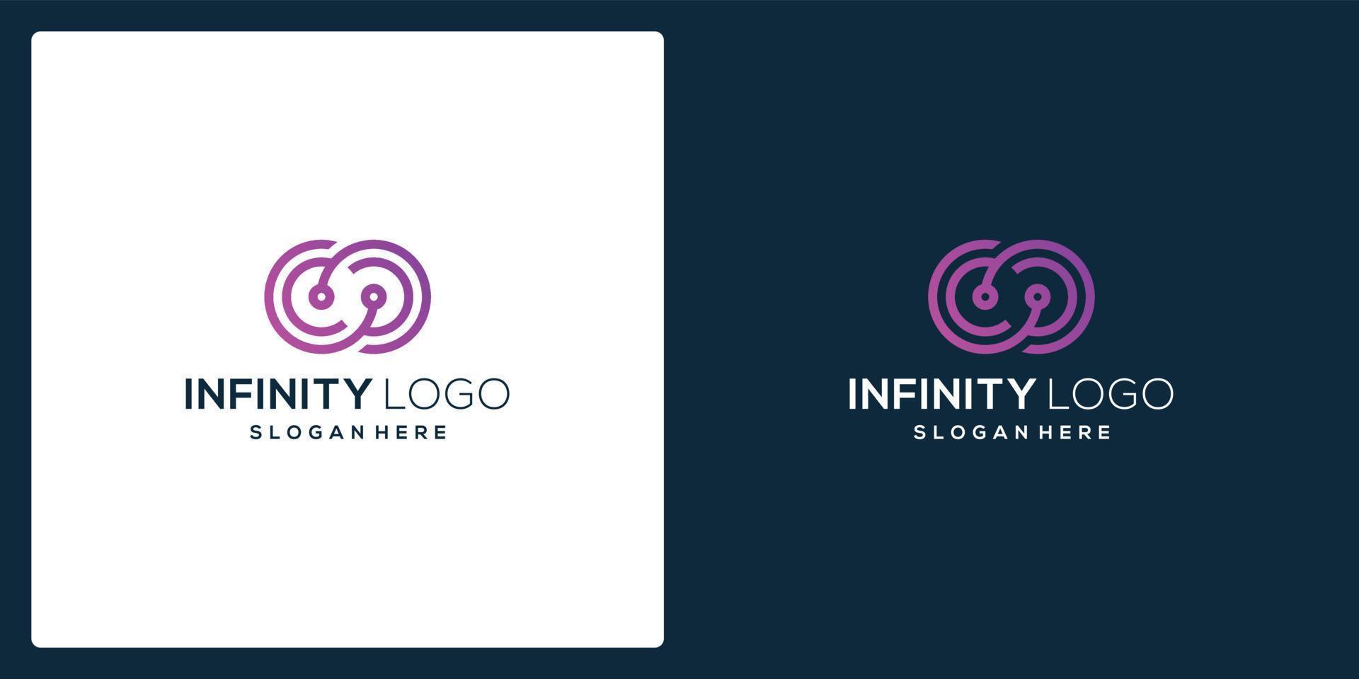 infinite symbol shape with tech model and gradient color. vector