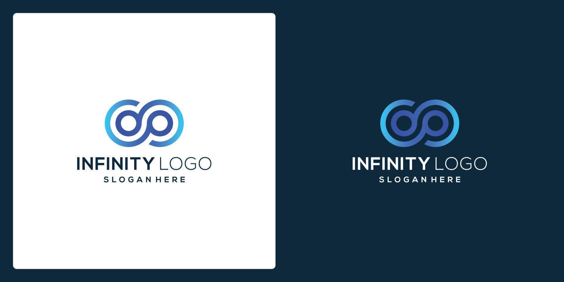 infinite symbol shape with tech model and gradient color. vector