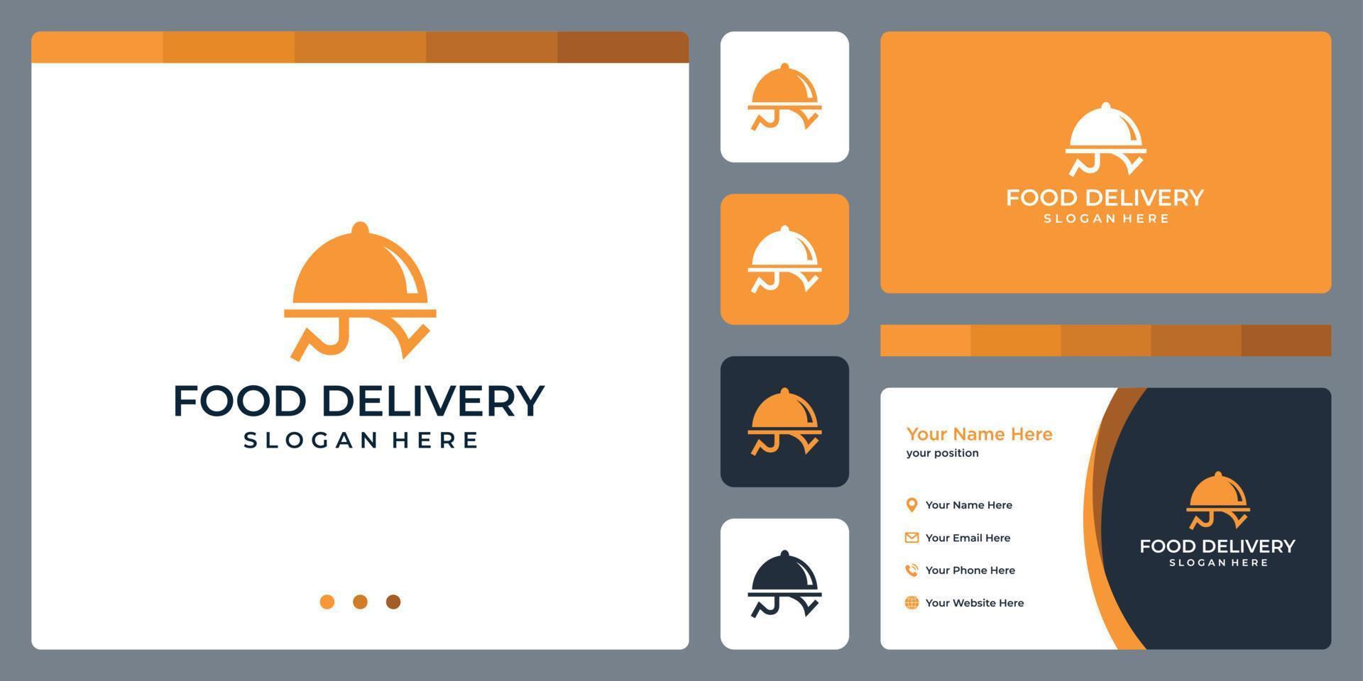 food delivery logo design inspiration. business card template design. vector