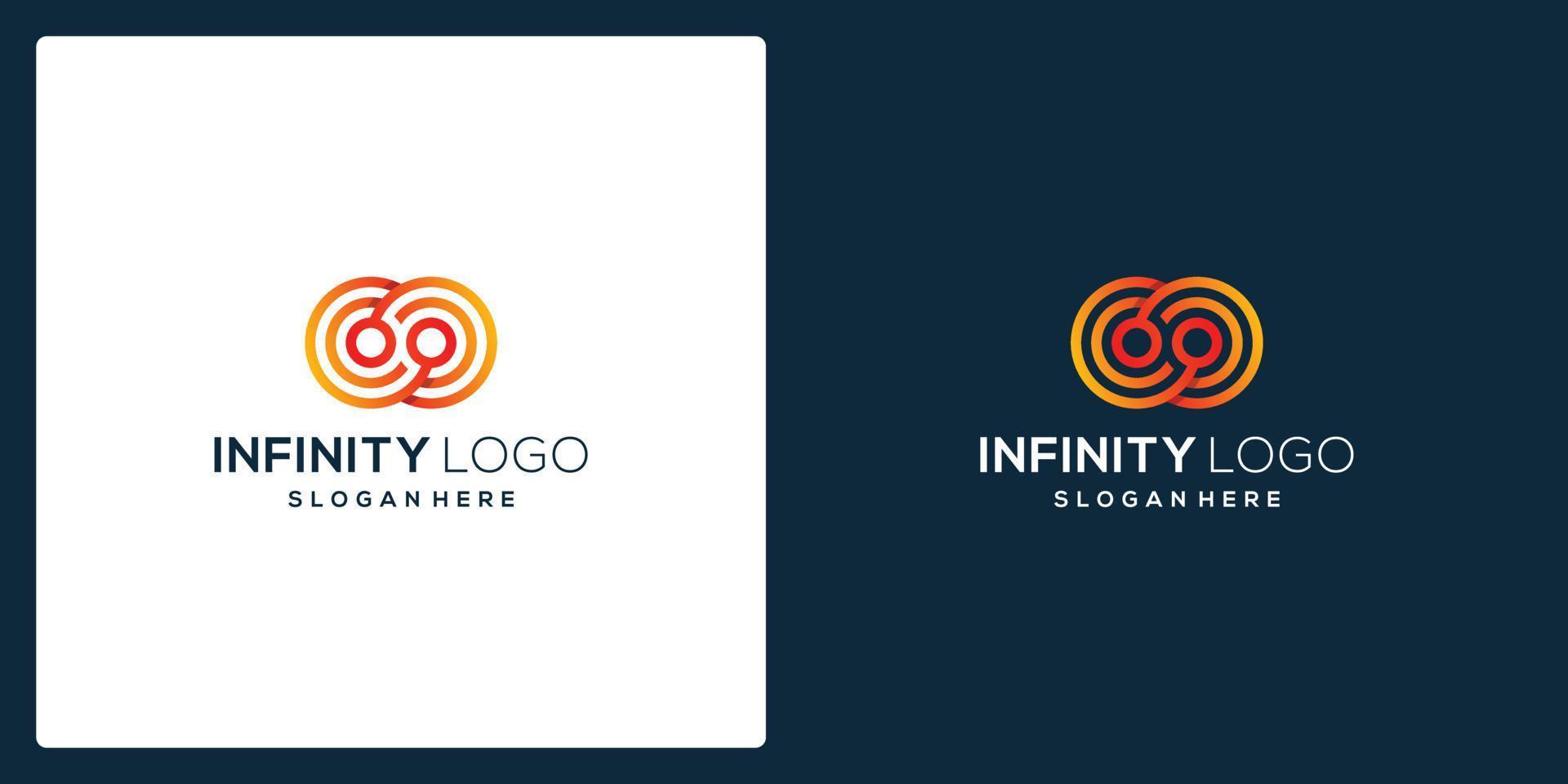 infinite symbol shape with tech model and gradient color. vector