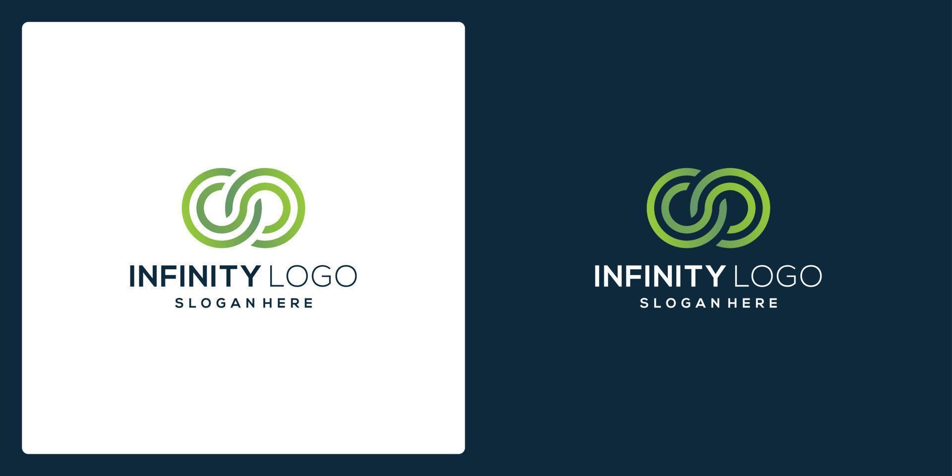 infinite symbol shape with tech model and gradient color. vector