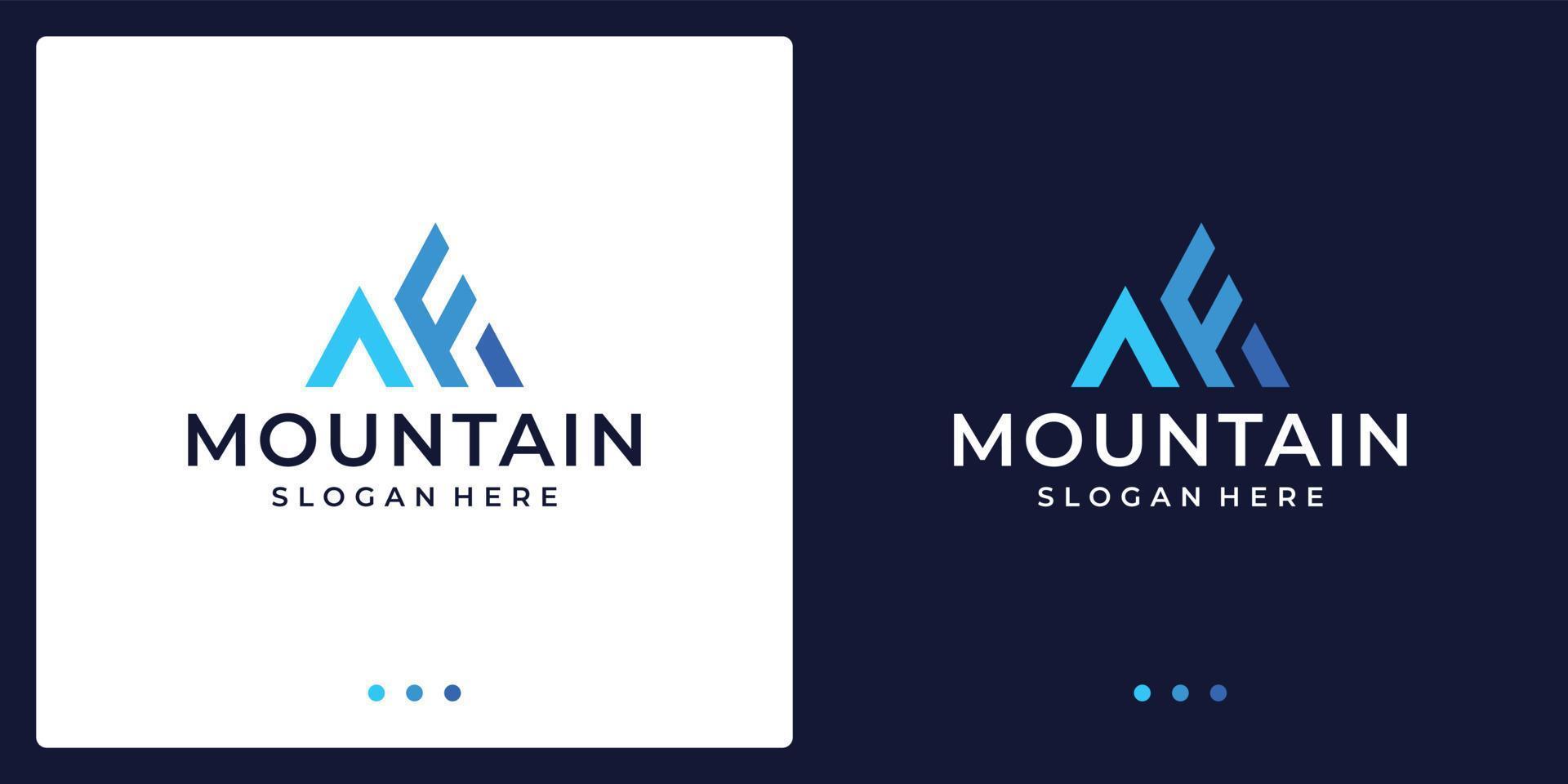 Abstract creative mountain logo with initial letters A and F. Vector Premium.