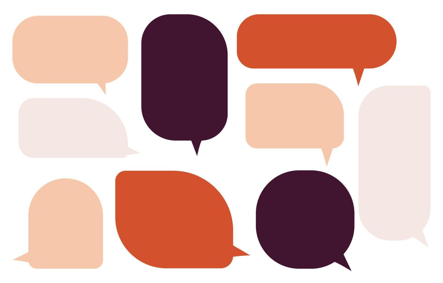 Set speech bubbles on white background. chat box or chat vector square and doodle message or communication icon Cloud speaking for comics and minimal message dialog