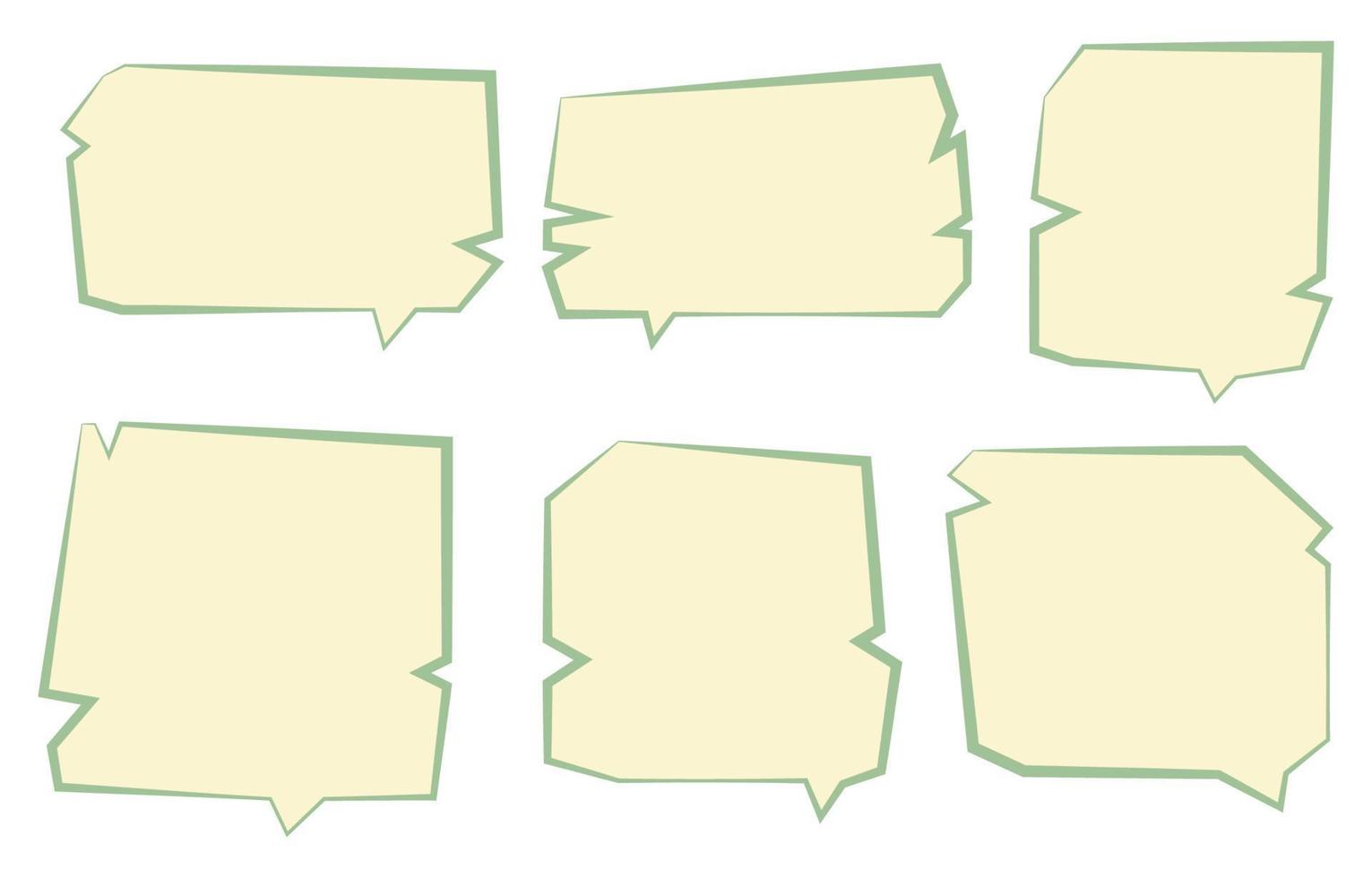 Set speech bubbles on white background. chat box or chat vector square and doodle message or communication icon Cloud speaking for comics and minimal message dialog