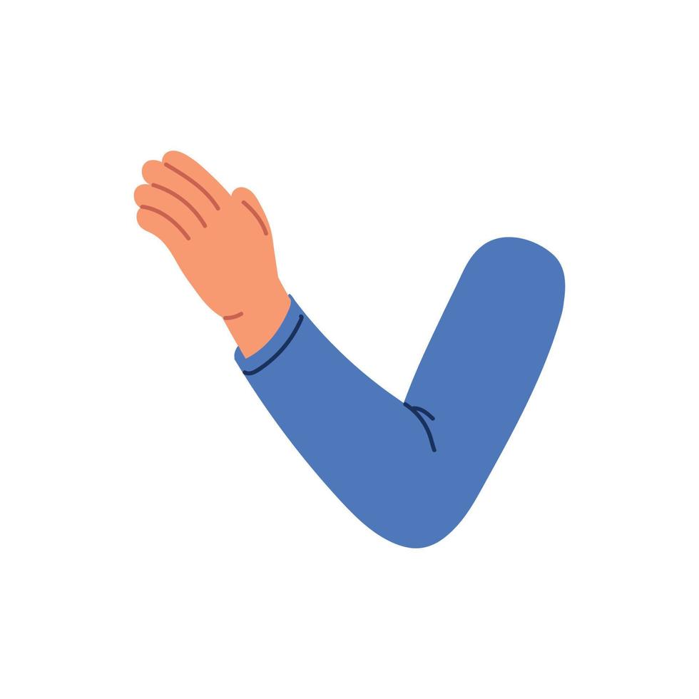 codo. brazo de la palma al hombro en estilo de dibujos animados.ilustración vectorial aislada vector