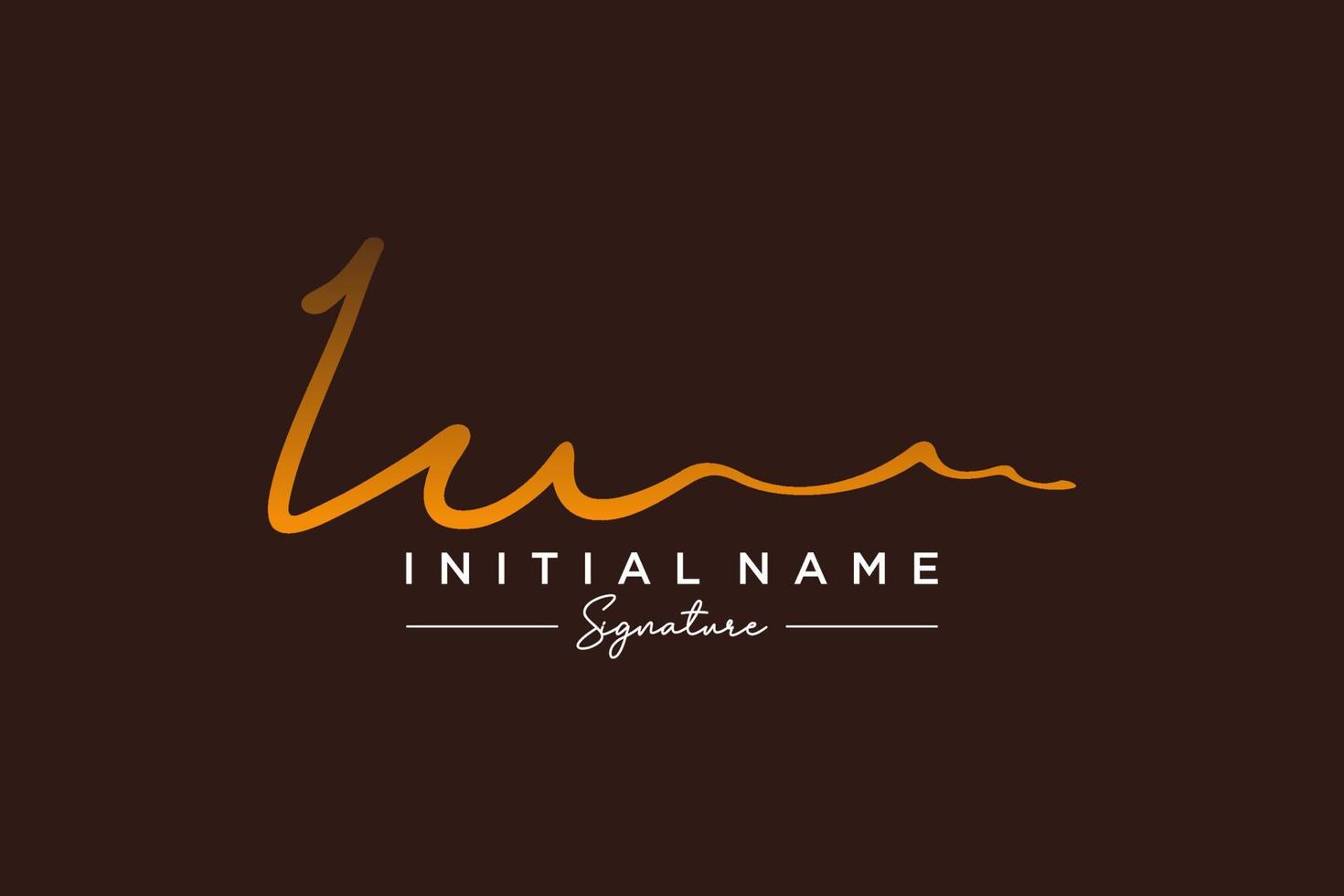 Initial IU signature logo template vector. Hand drawn Calligraphy lettering Vector illustration.