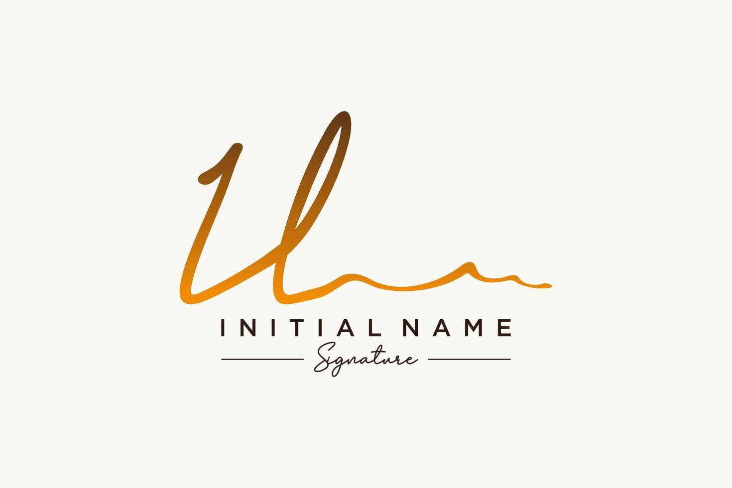 Initial IL signature logo template vector. Hand drawn Calligraphy lettering Vector illustration.