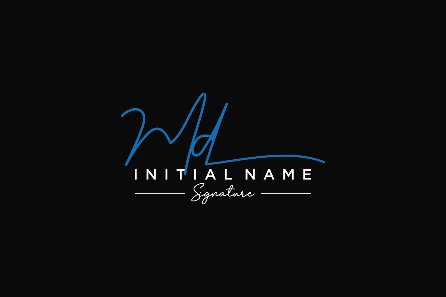 Initial MD signature logo template vector. Hand drawn Calligraphy lettering Vector illustration.