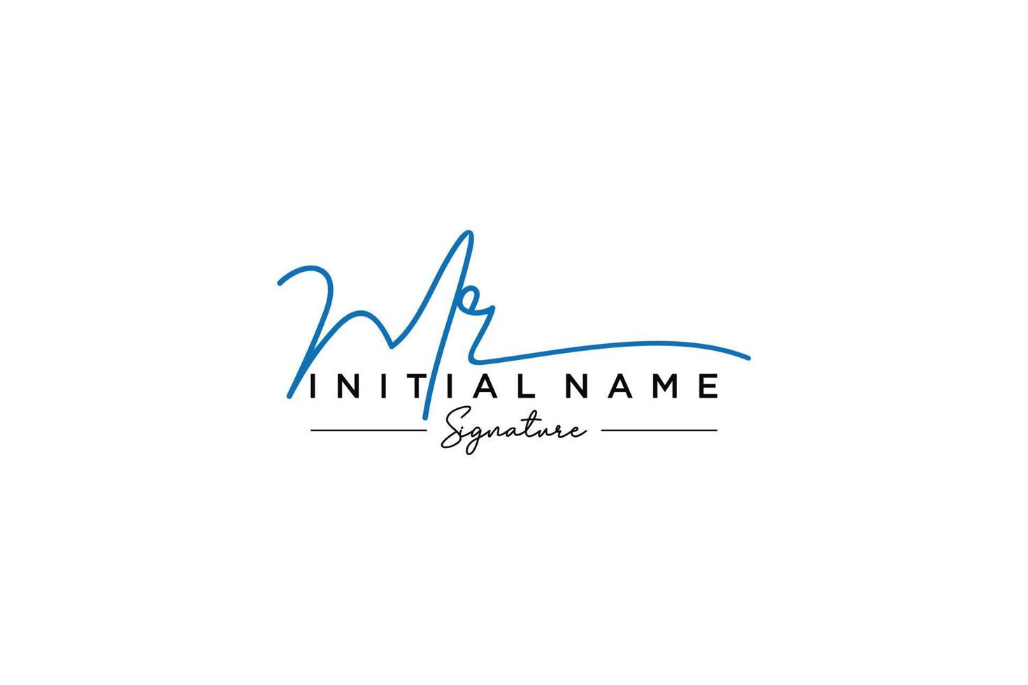 Initial MR signature logo template vector. Hand drawn Calligraphy lettering Vector illustration.