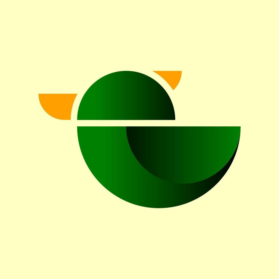 Vector Logo Illustration Duck Bird Animal Geometric Shape Colorful Style