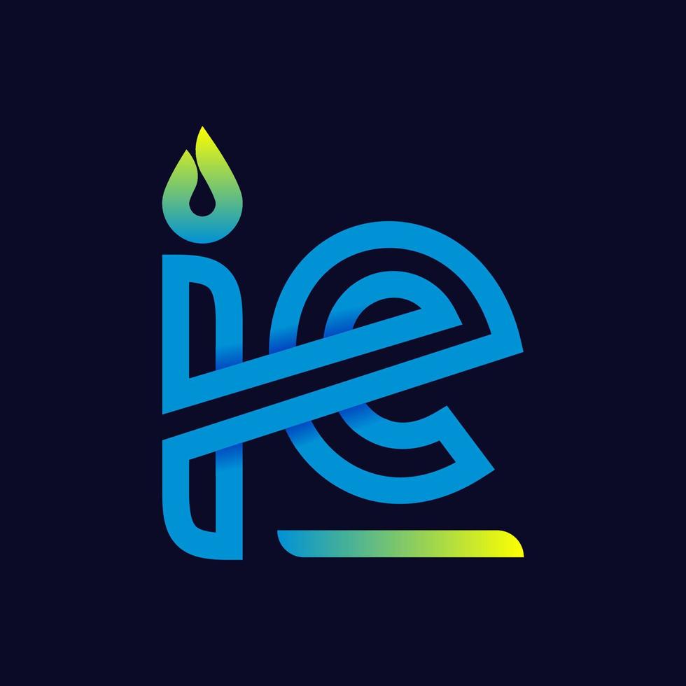 modern technology letter IE logo design with vibrant gradient colors vector