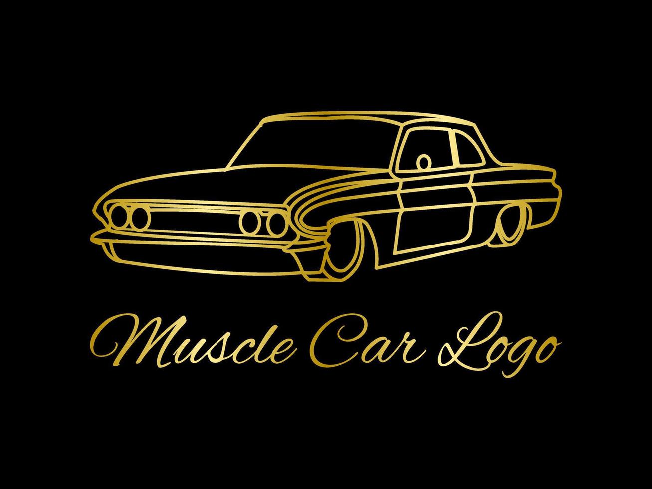 vector graphic design illustration of an American muscle car logo