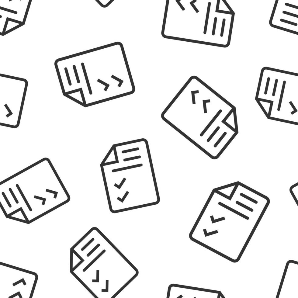 Document checklist icon in flat style. Report vector illustration on white isolated background. Paper sheet seamless pattern business concept.