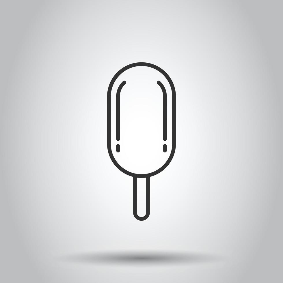 Ice cream icon in flat style. Sundae vector illustration on white isolated background. Sorbet dessert business concept.
