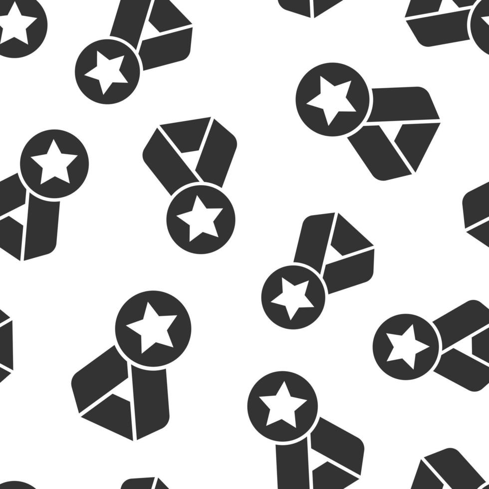 Medal icon in flat style. Prize sign vector illustration on white