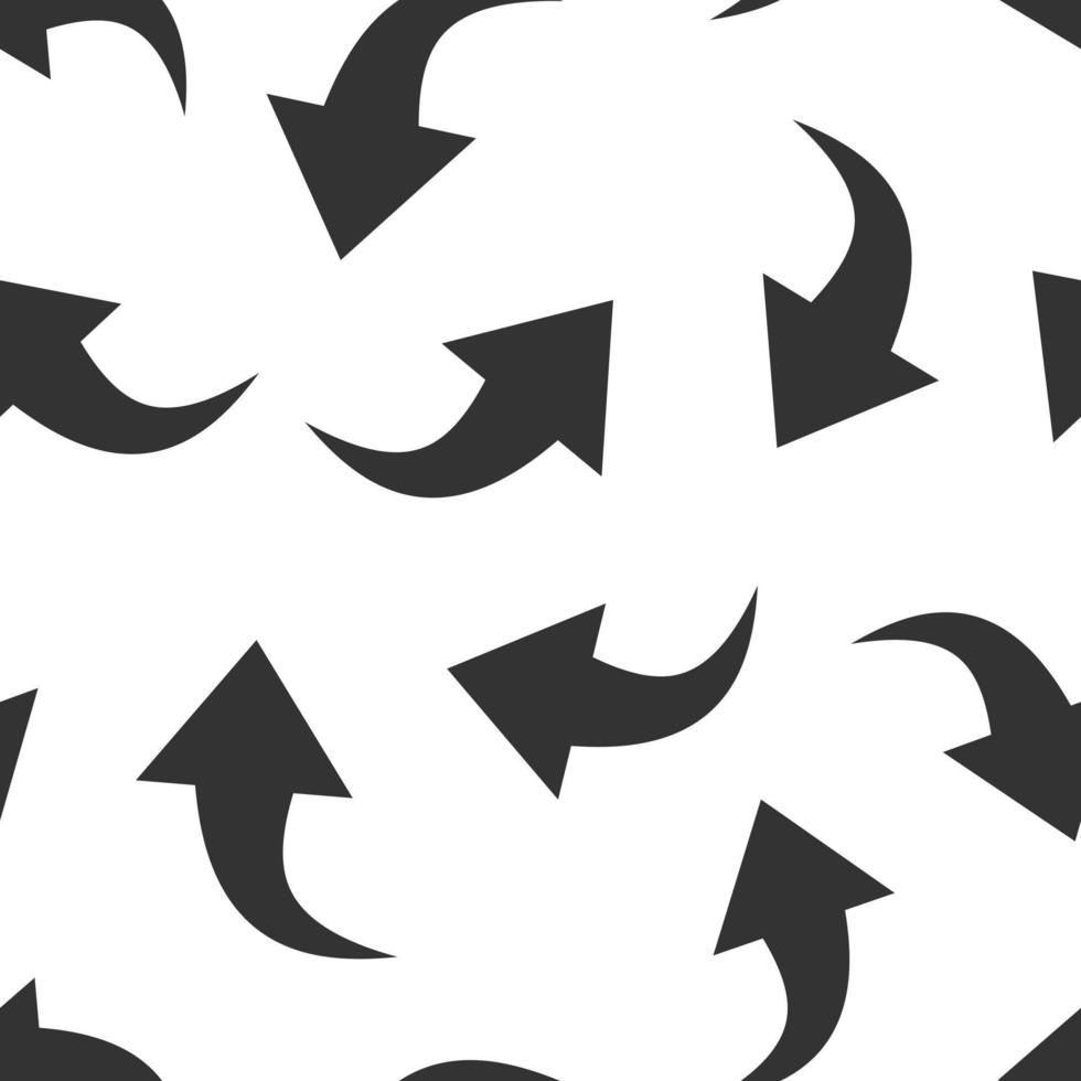 Share button icon in flat style. Arrow sign vector illustration on white isolated background. Send file seamless pattern business concept.