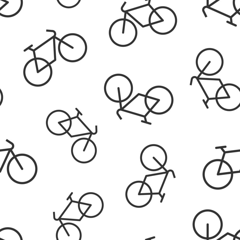 icono de bicicleta en estilo plano. ilustración de vector de bicicleta sobre fondo blanco aislado. concepto de negocio de patrones sin fisuras de viaje en bicicleta.