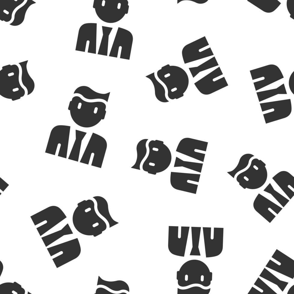 People communication icon in flat style. People vector illustration on white background. Partnership seamless pattern business concept.