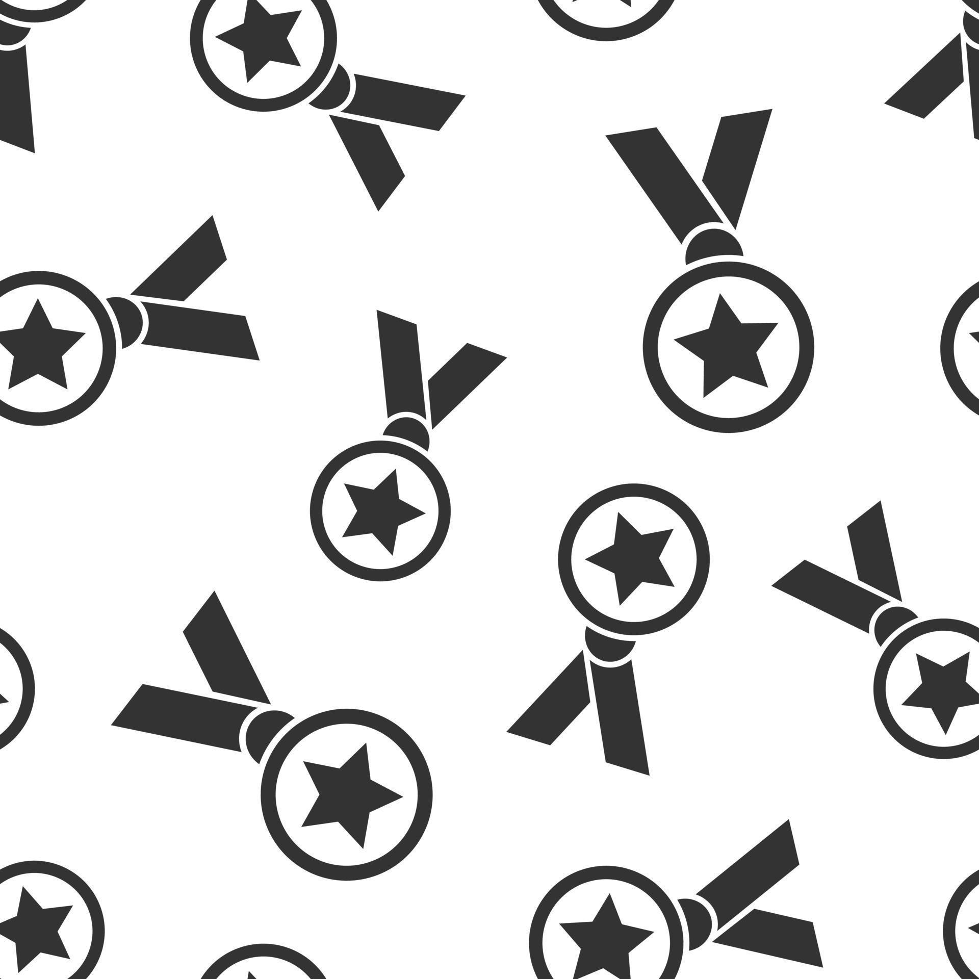 Medal icon in flat style. Prize sign vector illustration on white