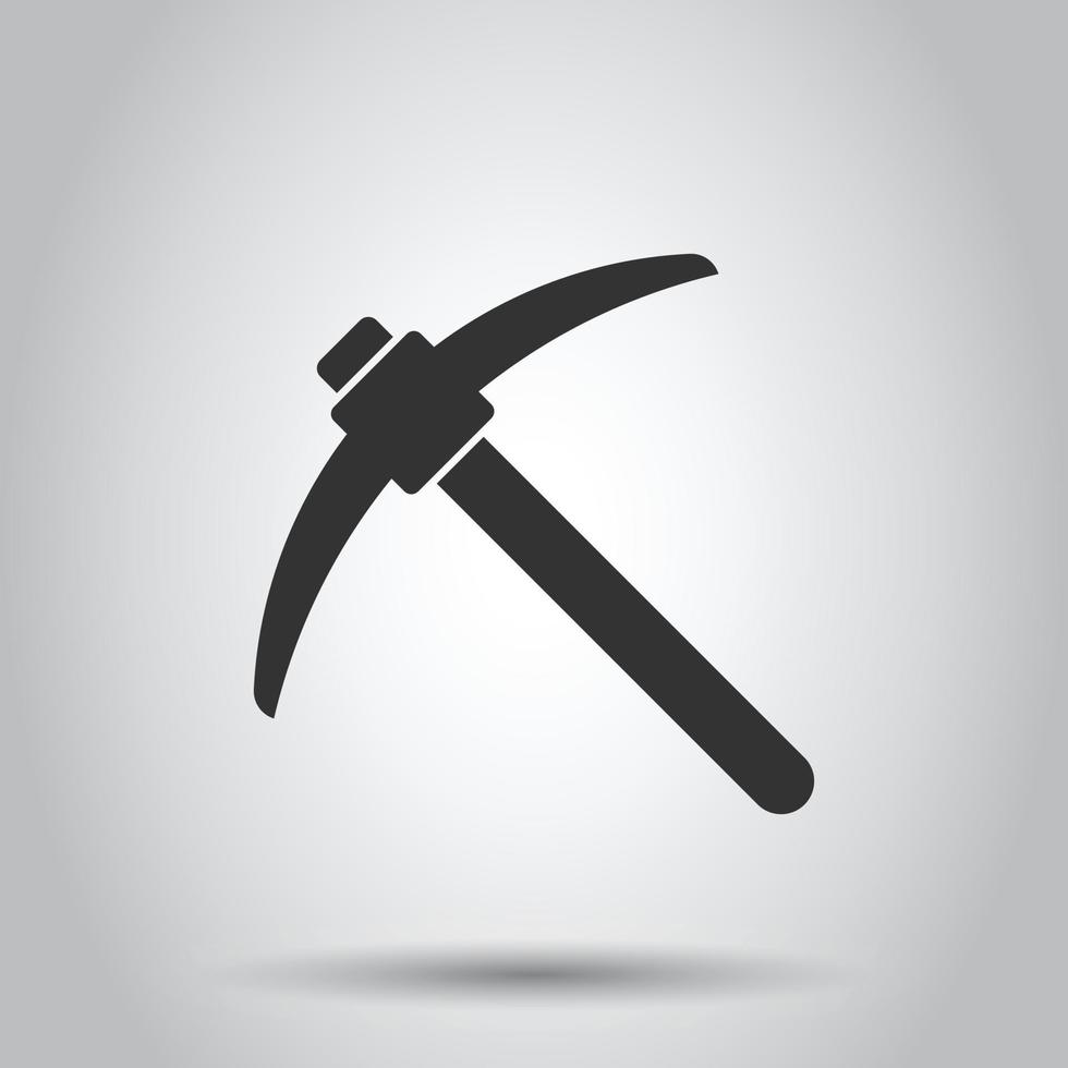 Axe icon in flat style. Lumberjack vector illustration on white isolated background. Blade business concept.