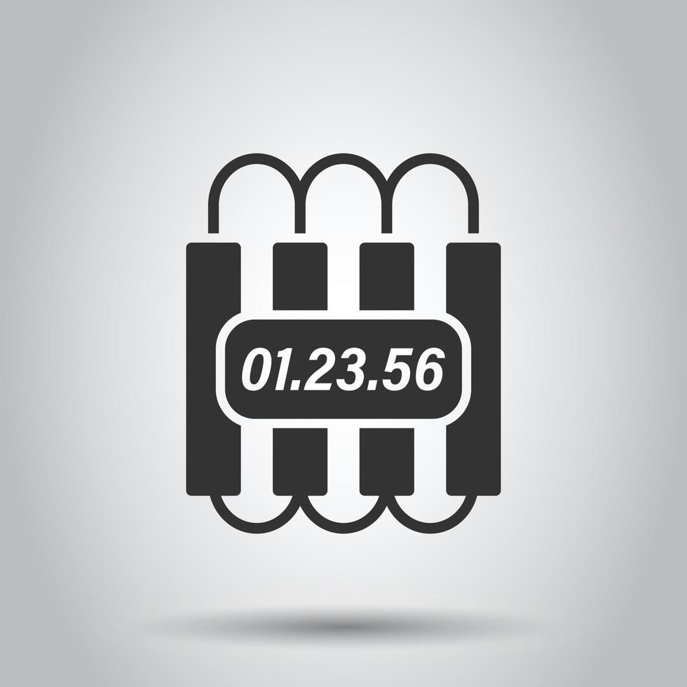 Bomb icon in flat style. Dynamite vector illustration on white isolated background. C4 tnt business concept.