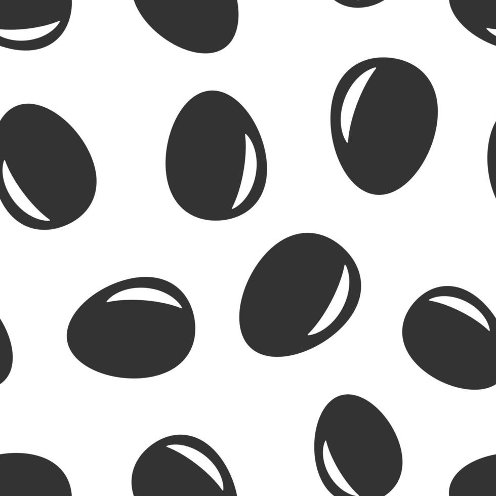 Egg icon in flat style. Breakfast vector illustration on white isolated background. Eggshell seamless pattern business concept.