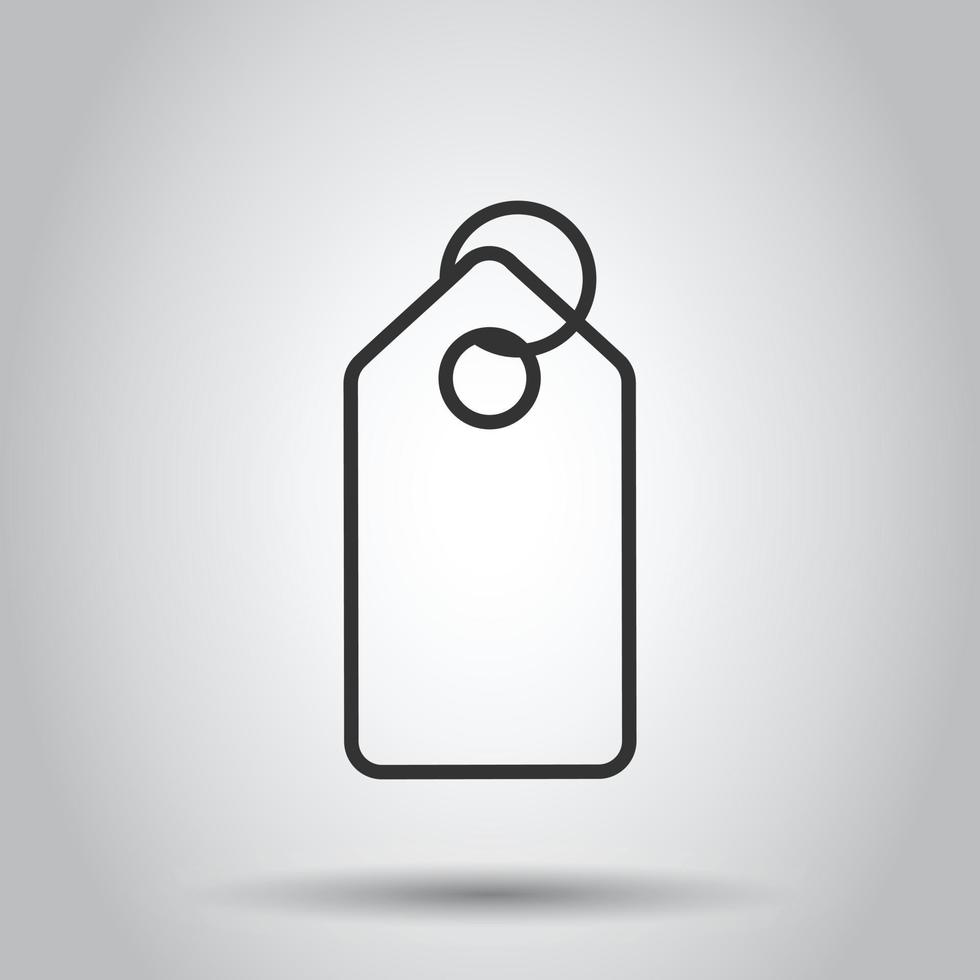 Price tag icon in flat style. Label vector illustration on white isolated background. Sale coupon business concept.