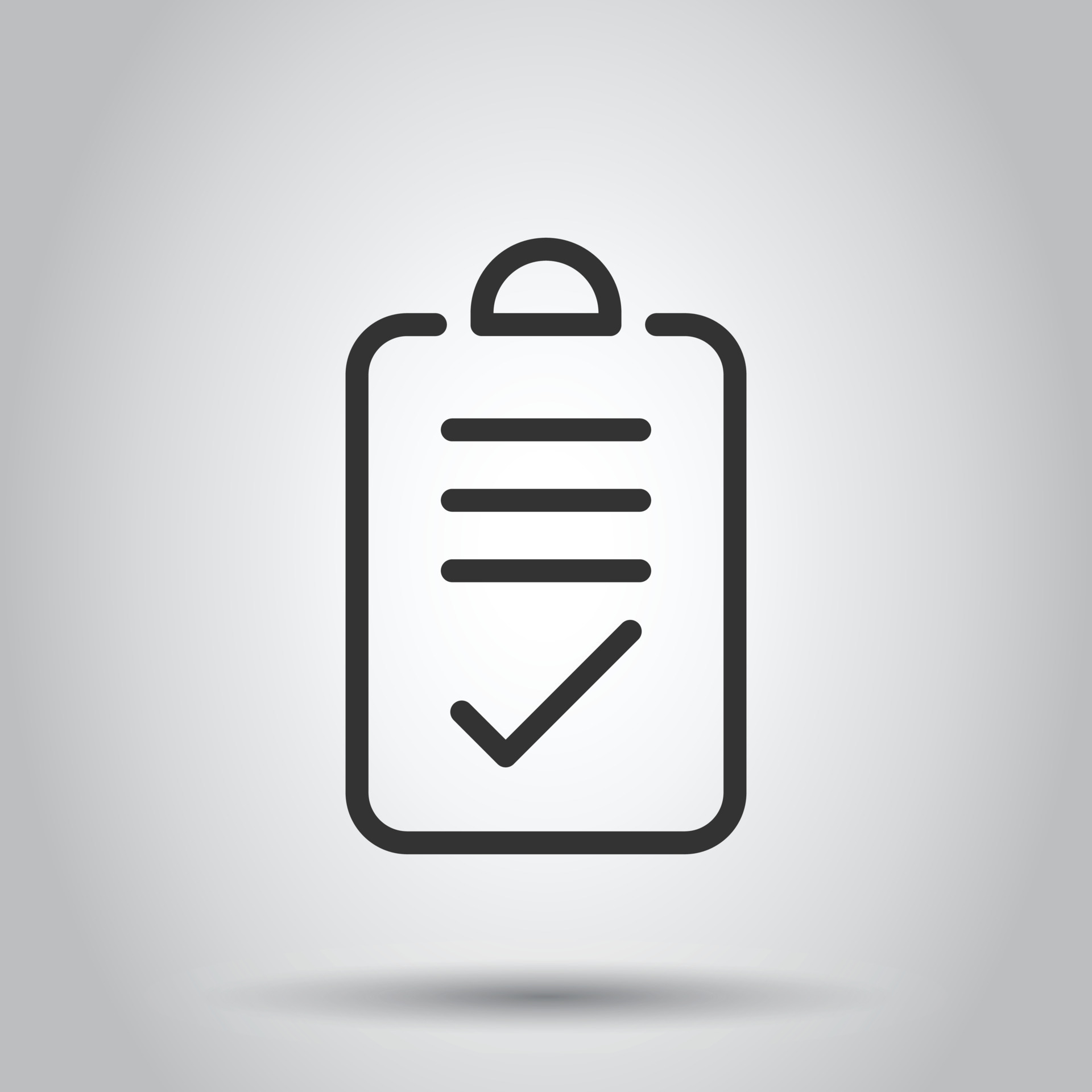 Document checkbox icon in flat style. Test vector illustration on white ...