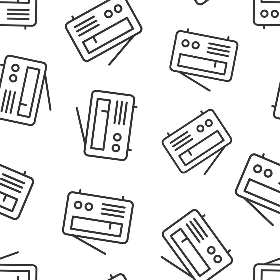 Radio icon in flat style. Fm broadcast vector illustration on white isolated background. Radiocast seamless pattern business concept.