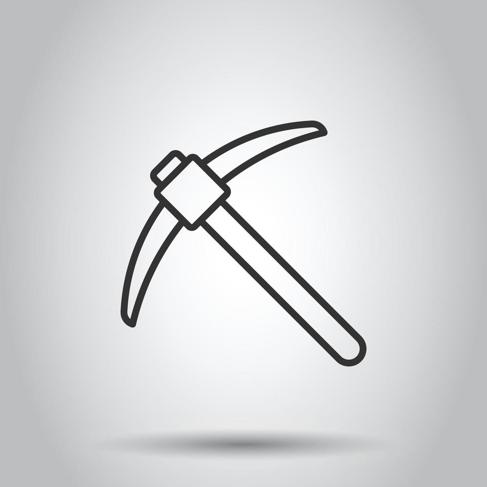 Axe icon in flat style. Lumberjack vector illustration on white isolated background. Blade business concept.