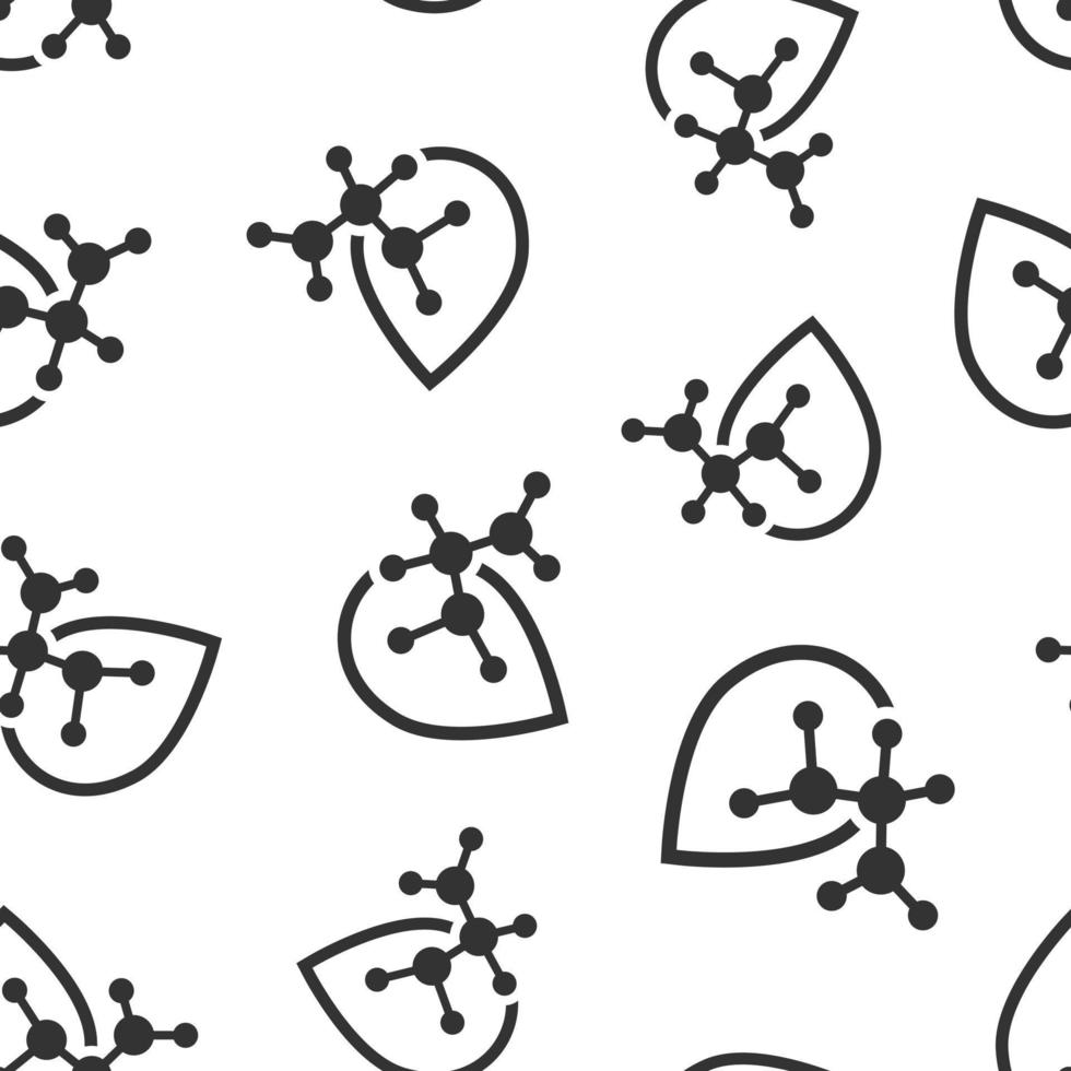 Acid molecule icon in flat style. Dna vector illustration on white isolated background. Amino model seamless pattern business concept.
