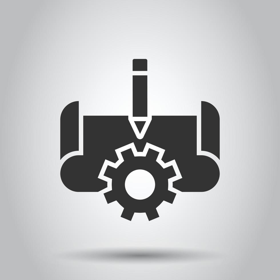 Prototype icon in flat style. Startup vector illustration on white isolated background. Model development business concept.