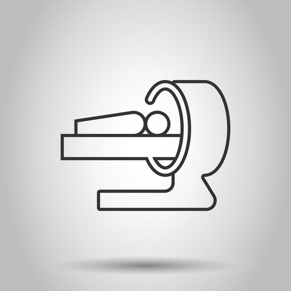 Radiology icon in flat style. Tomography vector illustration on white isolated background. Mri scanner business concept.