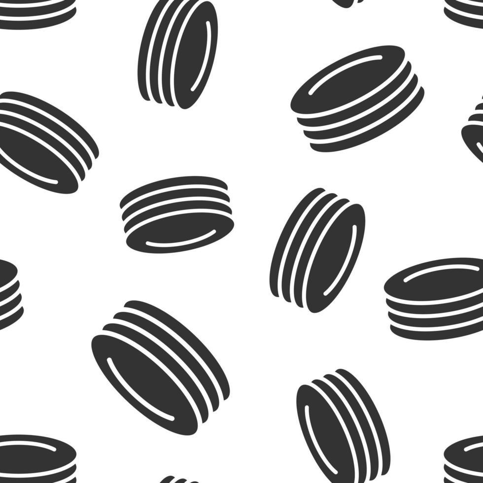 Plate icon in flat style. Dish vector illustration on white isolated background. Tableware seamless pattern business concept.