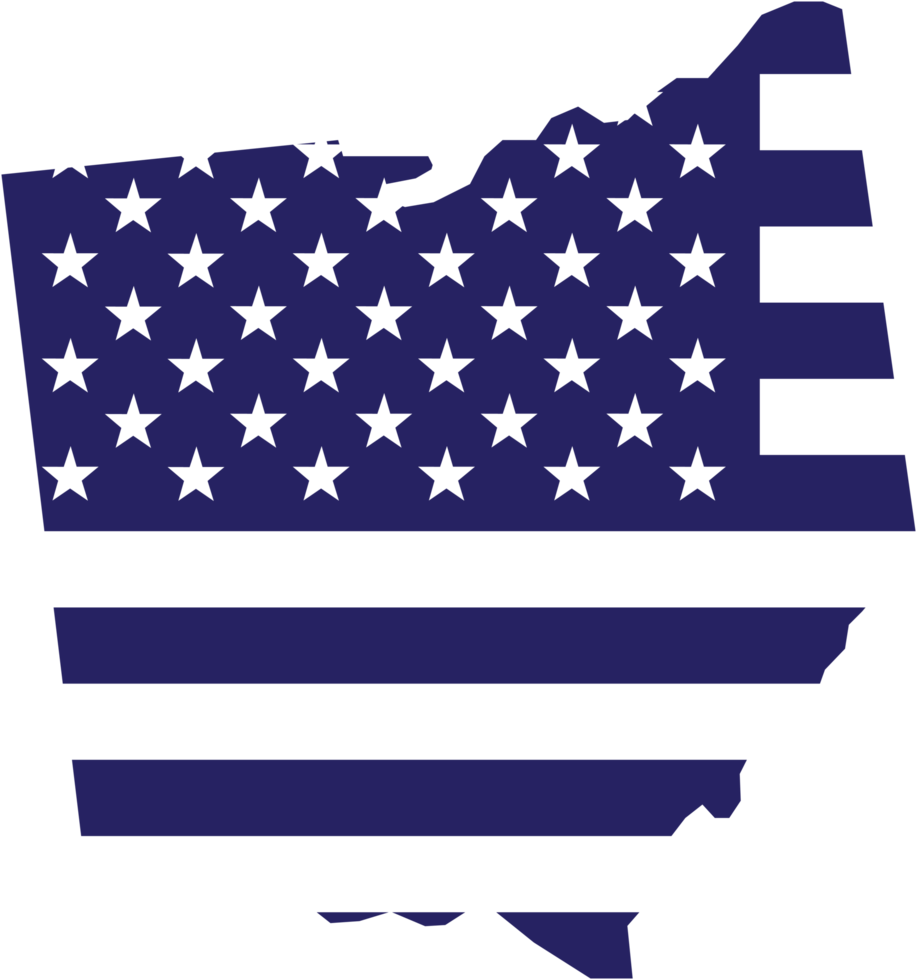 outline drawing of ohio state map on usa flag. png