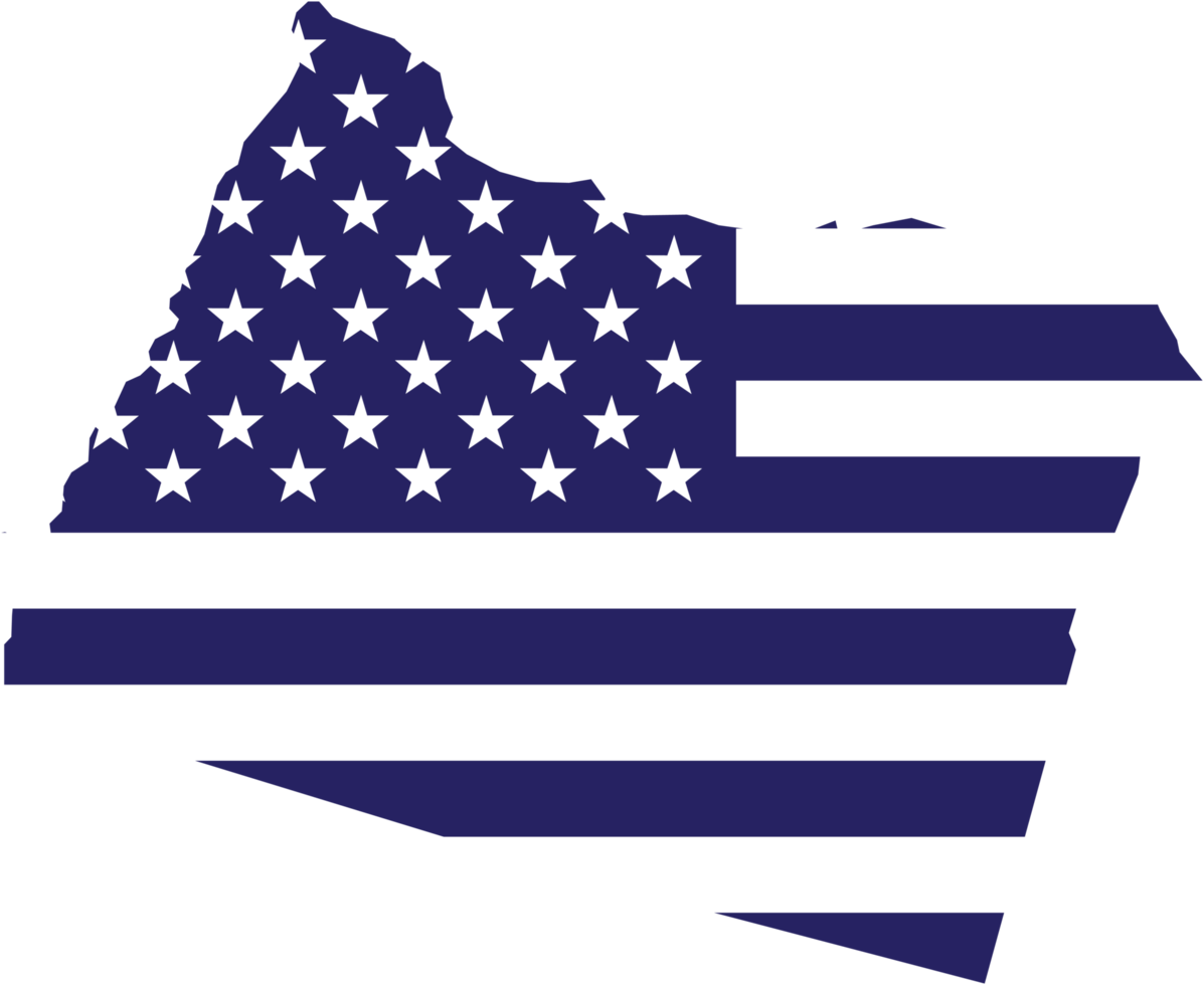 esquema del mapa del estado de oregon en la bandera de estados unidos. png