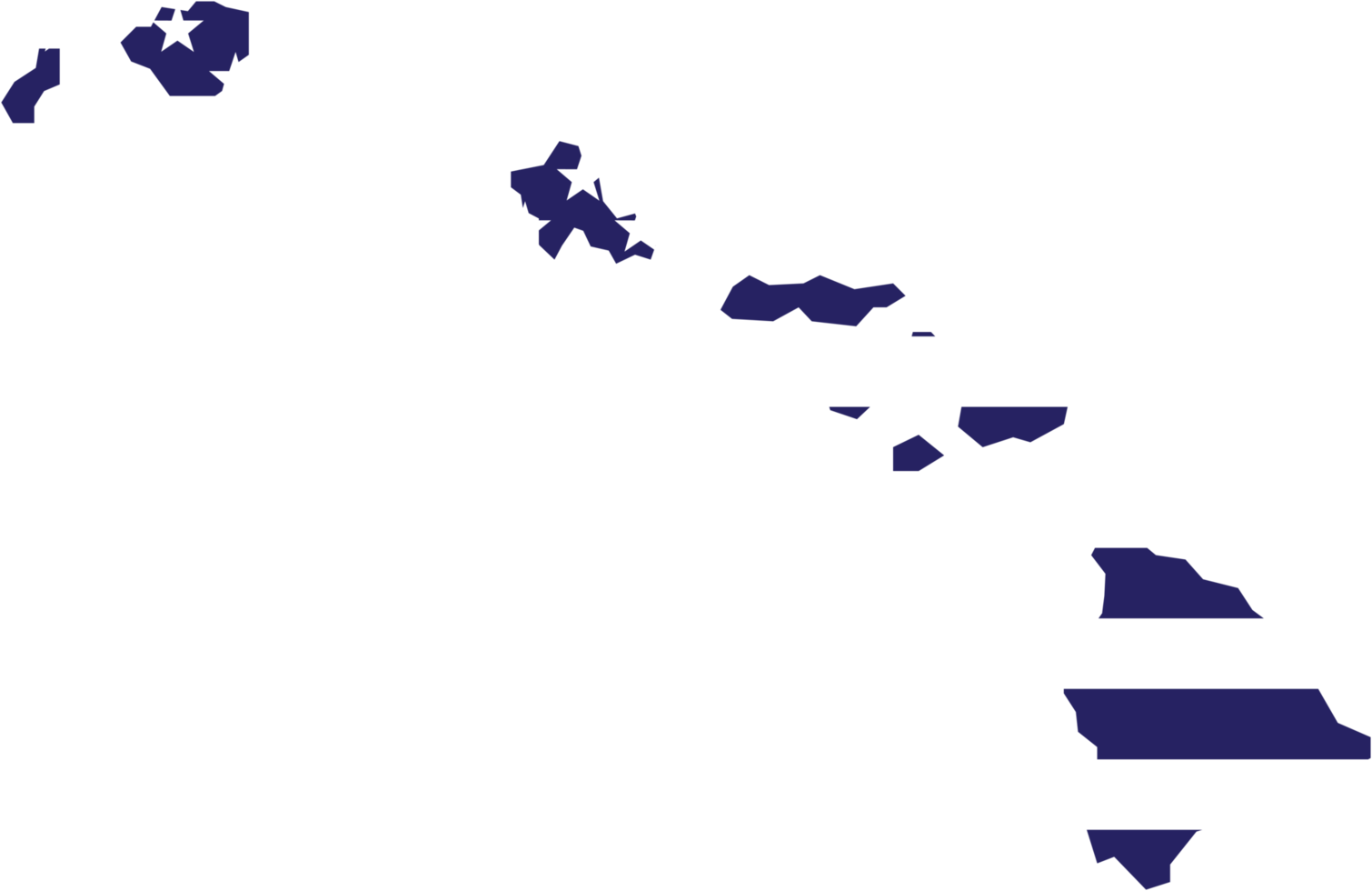 outline drawing of hawaii state map on usa flag. png