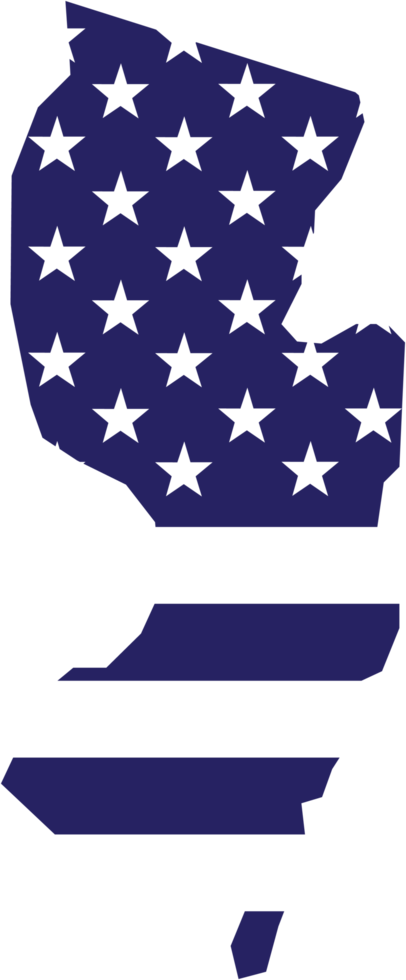 outline drawing of new jersey state map on usa flag. png