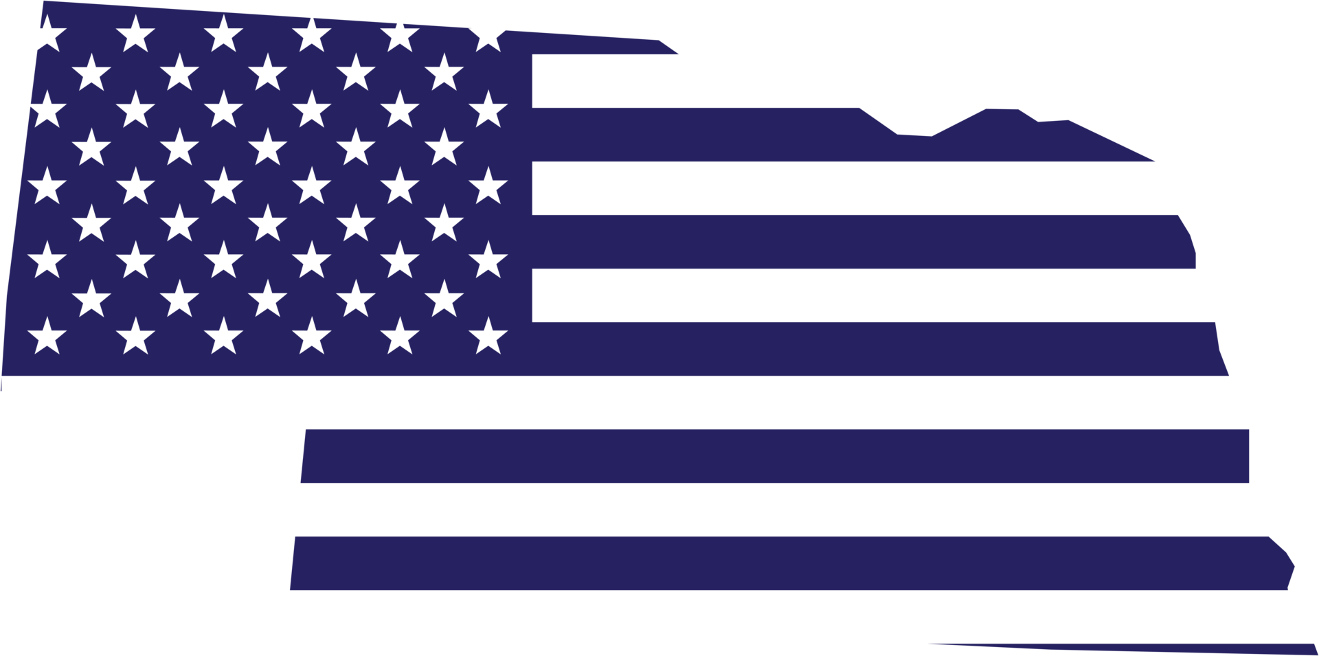 outline drawing of nebraska state map on usa flag. png