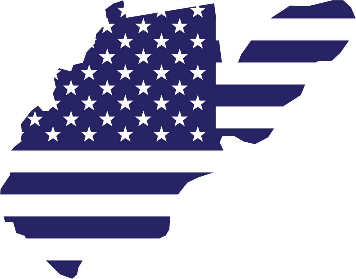 outline drawing of west virginia state map on usa flag. png