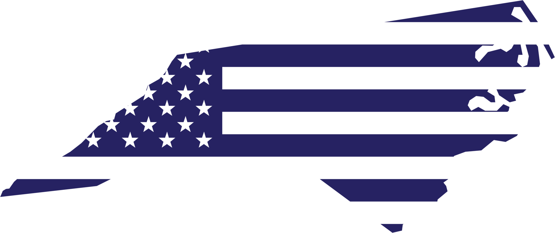 outline drawing of north carolina state map on usa flag. png