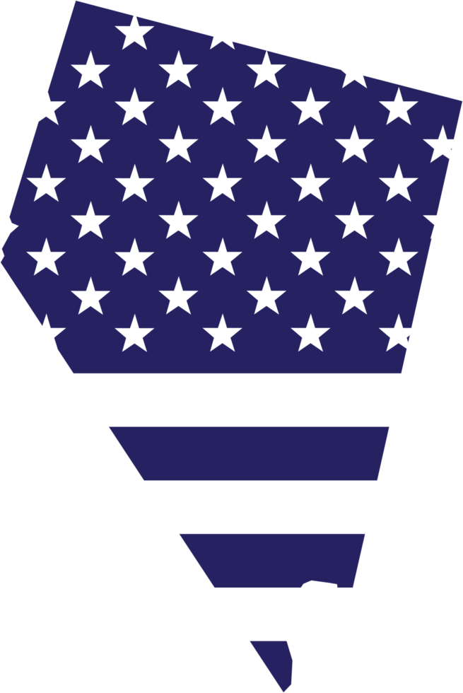 outline drawing of nevada state map on usa flag. png