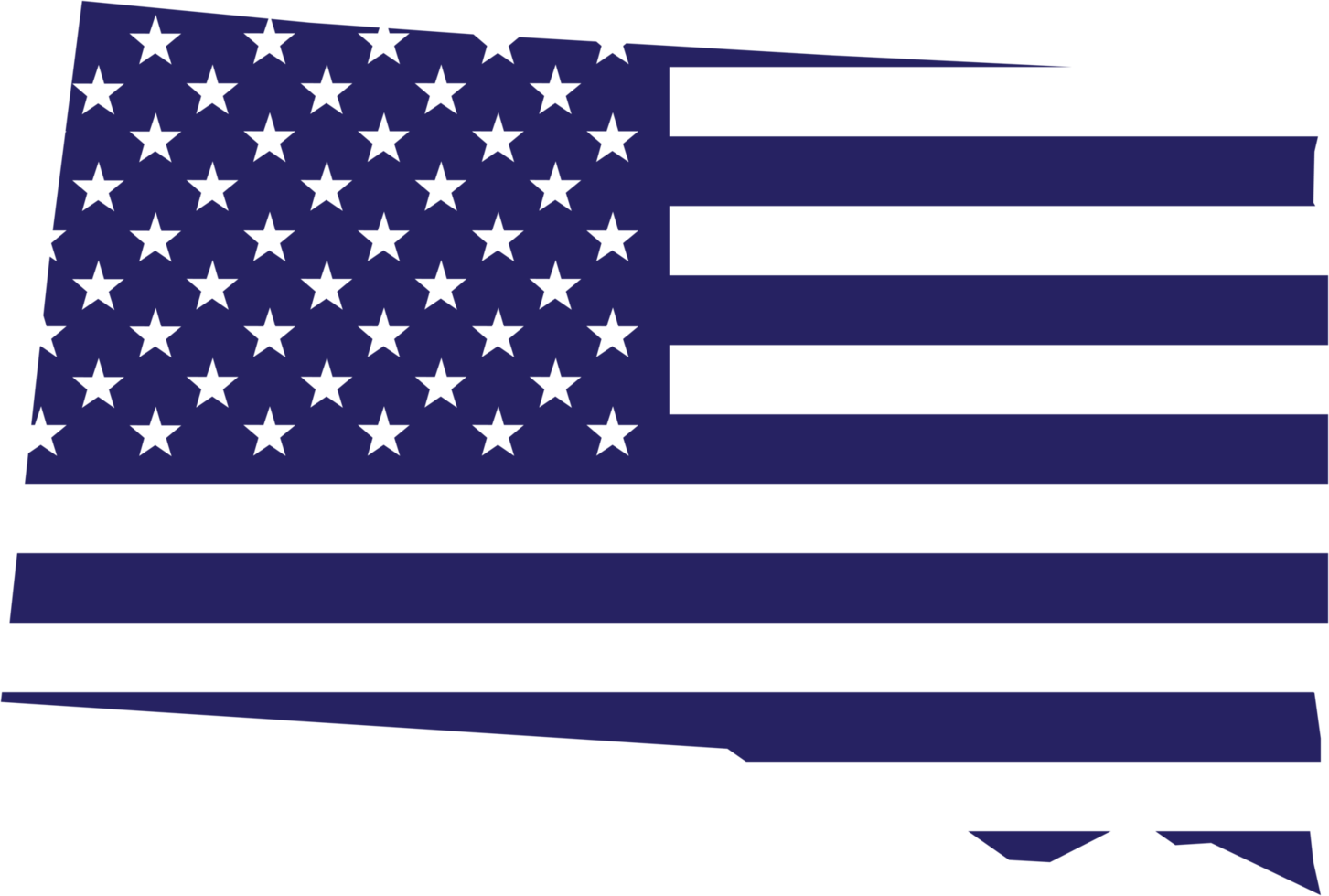 outline drawing of south dakota state map on usa flag. png