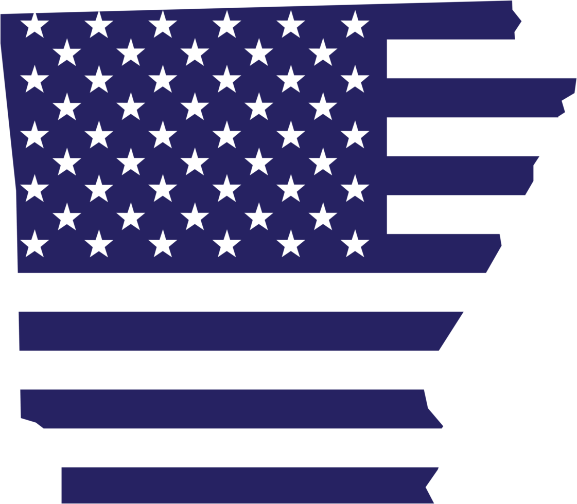 outline drawing of arkansas state map on usa flag. png