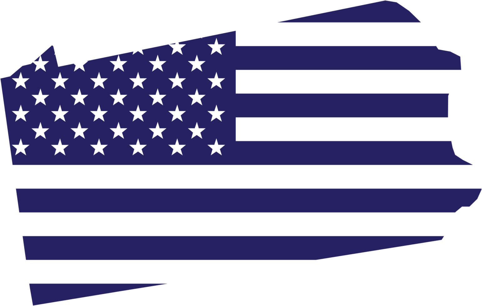 dessin de contour de la carte d'état de la pennsylvanie sur le drapeau des états-unis. png