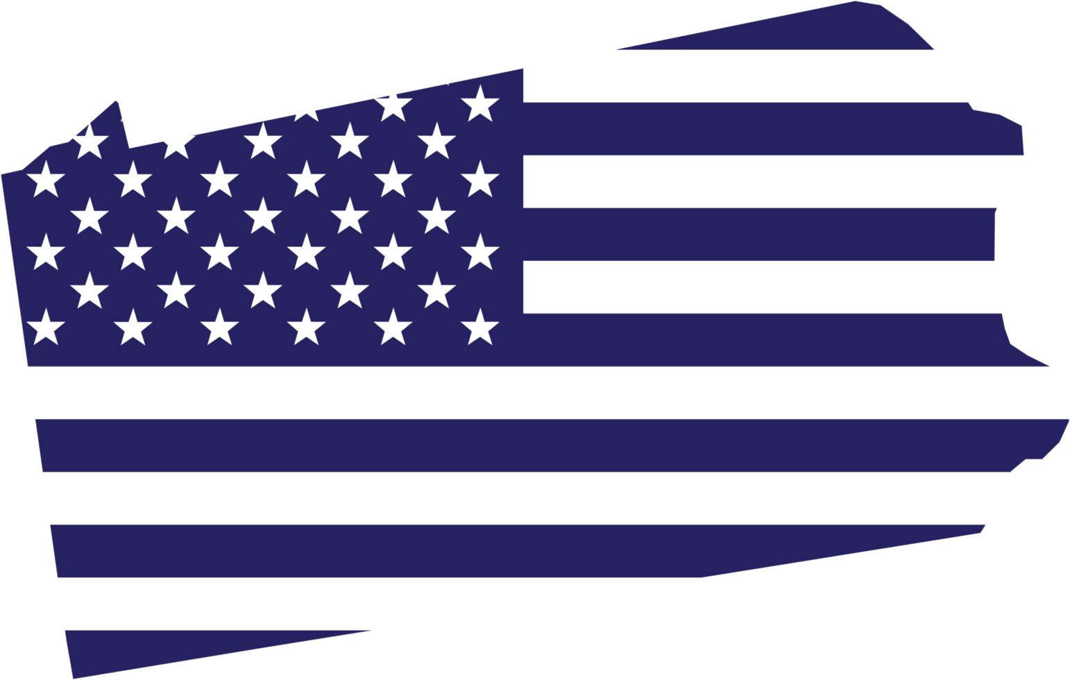 umrisszeichnung der staatskarte von pennsylvania auf usa-flagge. png