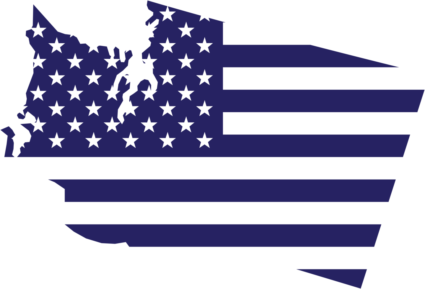 esquema del mapa del estado de washington en la bandera de estados unidos. png