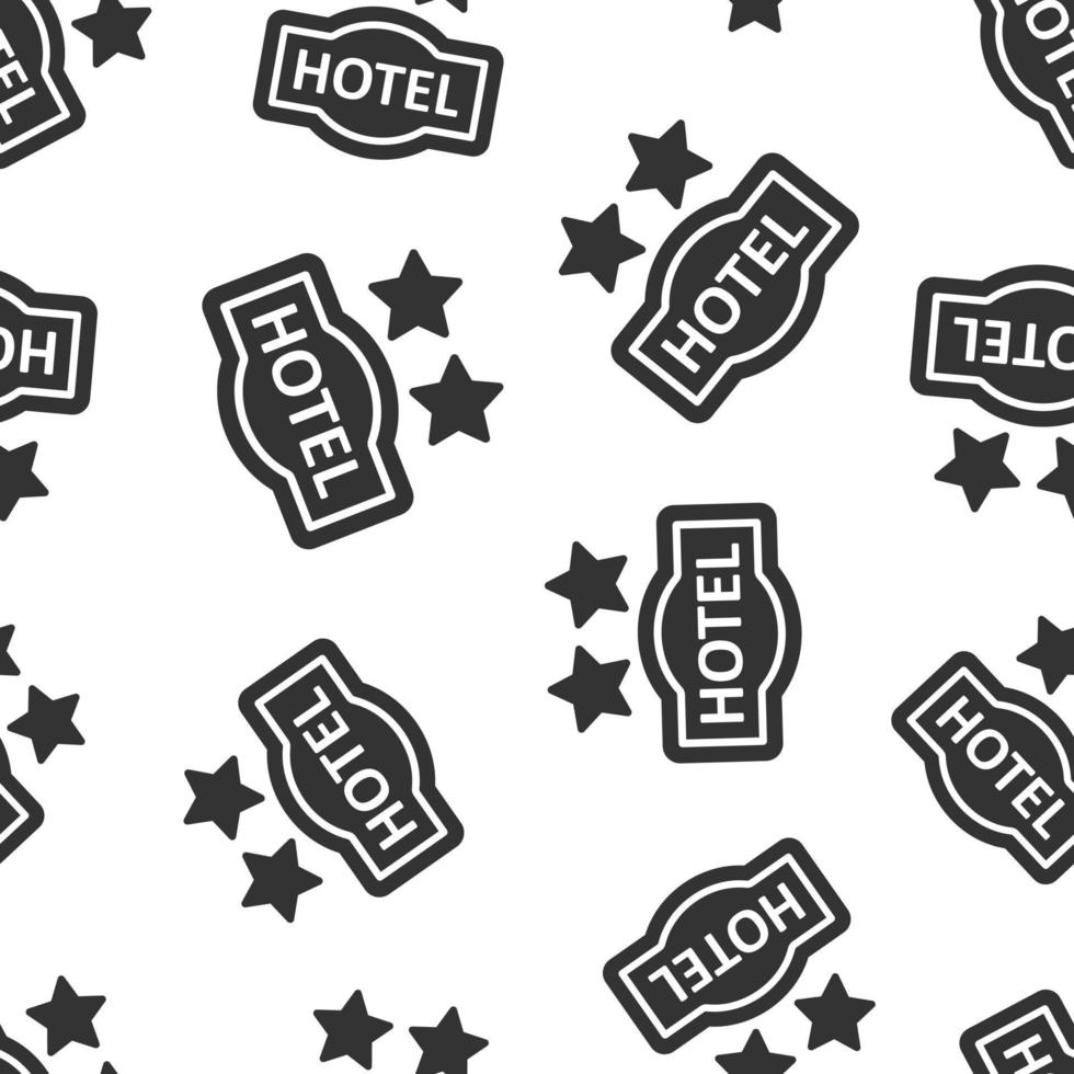 Hotel 2 stars sign icon in flat style. Inn vector illustration on white isolated background. Hostel room information seamless pattern business concept.