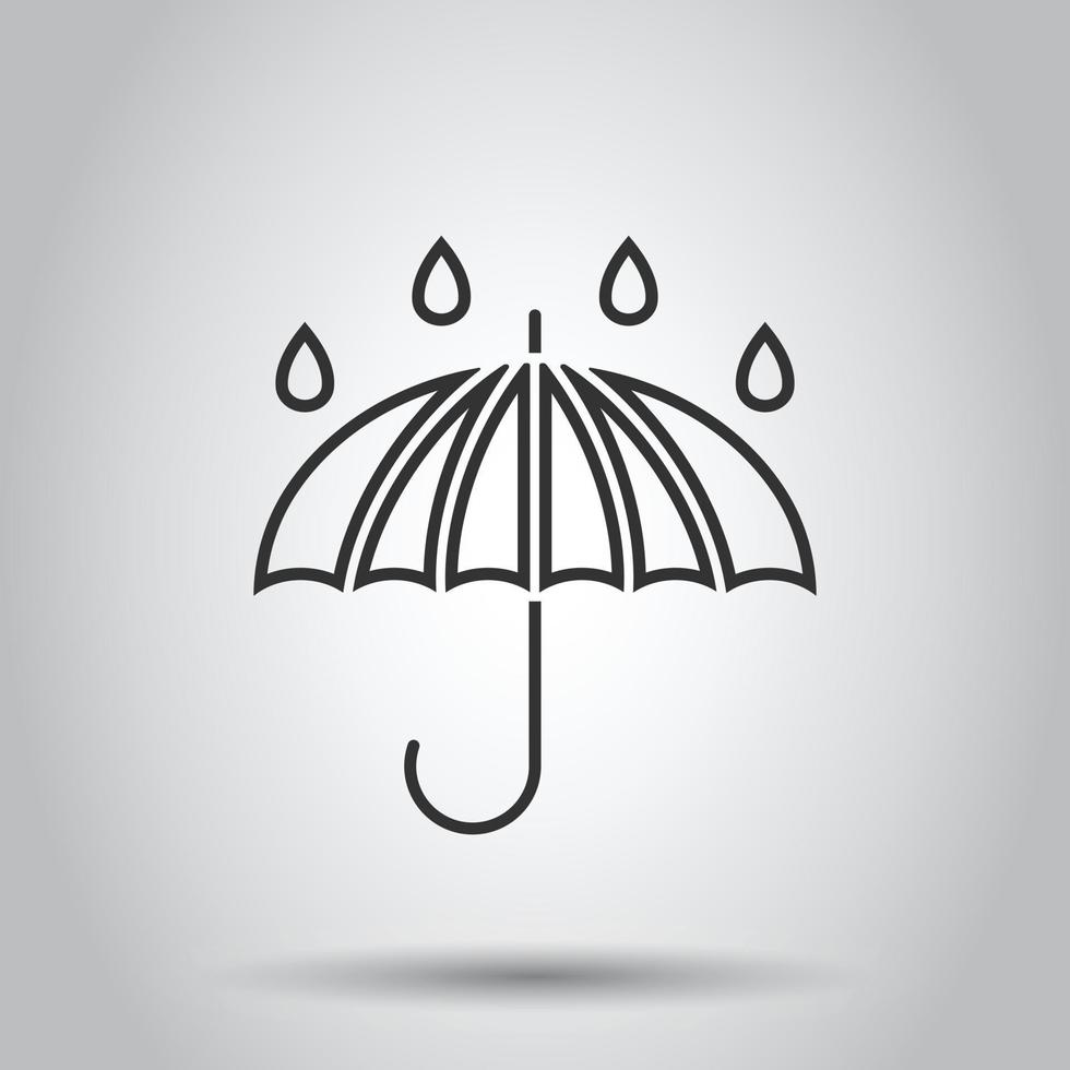icono de paraguas en estilo plano. ilustración de vector de sombrilla sobre fondo blanco aislado. concepto de negocio de dosel.