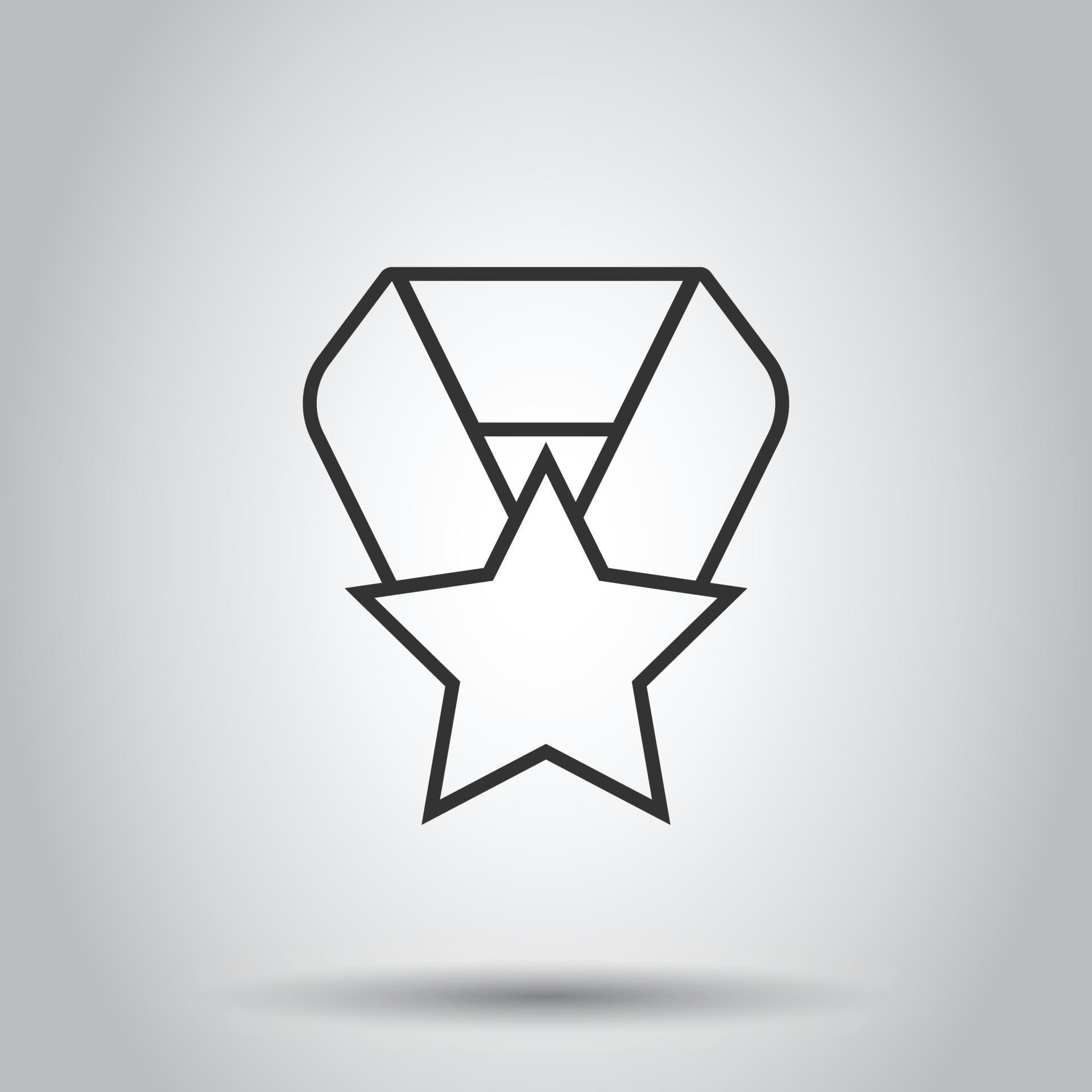 Medal icon in flat style. Prize sign vector illustration on white